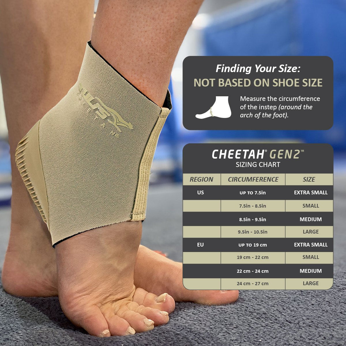 TULIS CHEETAH GEN2 HEEL CUP WITH COMPRESSION SLEEVE YOUTH SIZES -  mycareshopNZ